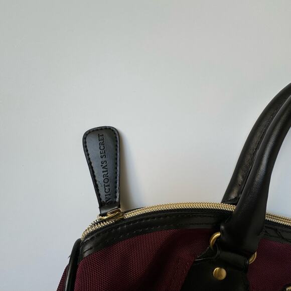 Y2K Victoria's Secret Maroon & Black Mini Tote bag Purse - Picture 4 of 10